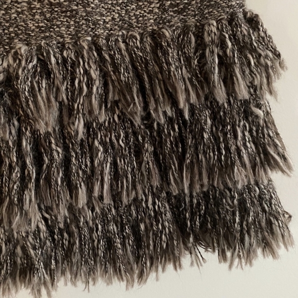 Sparrow Brown Alpaca Wool Fringe Pencil Skirt - Picture 5 of 9